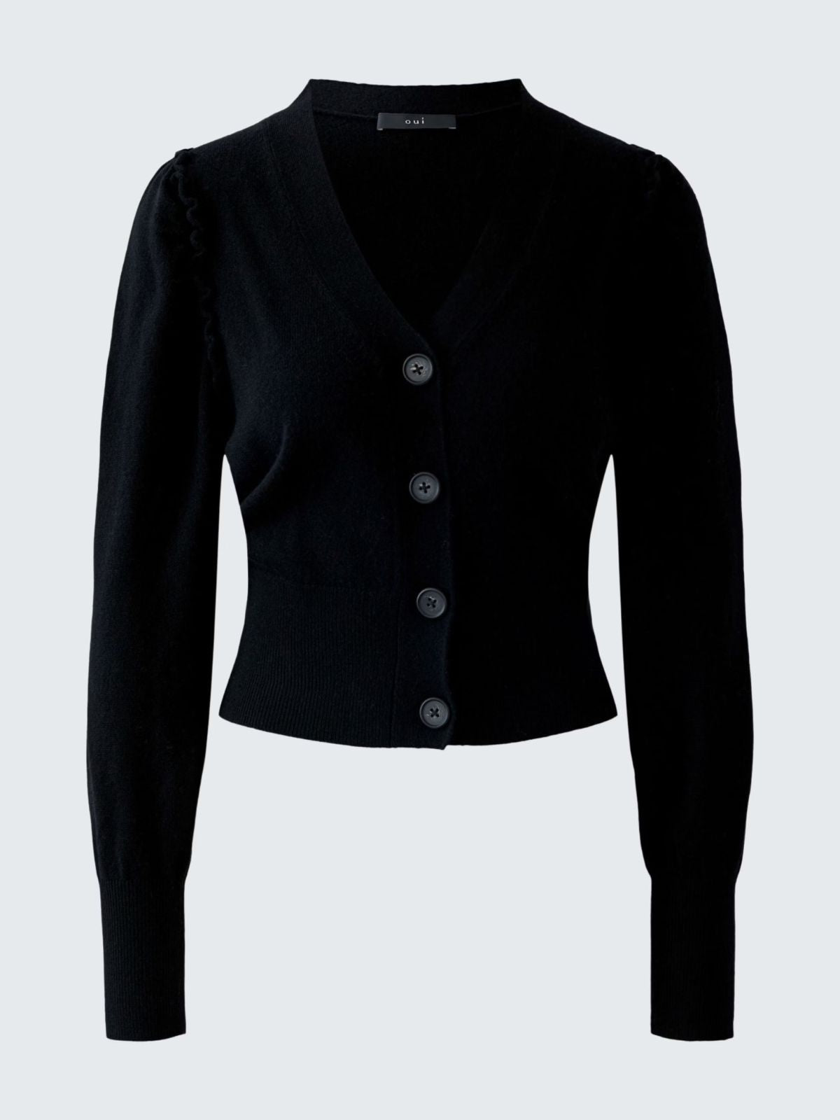 Cardigan nero misto cashmere
