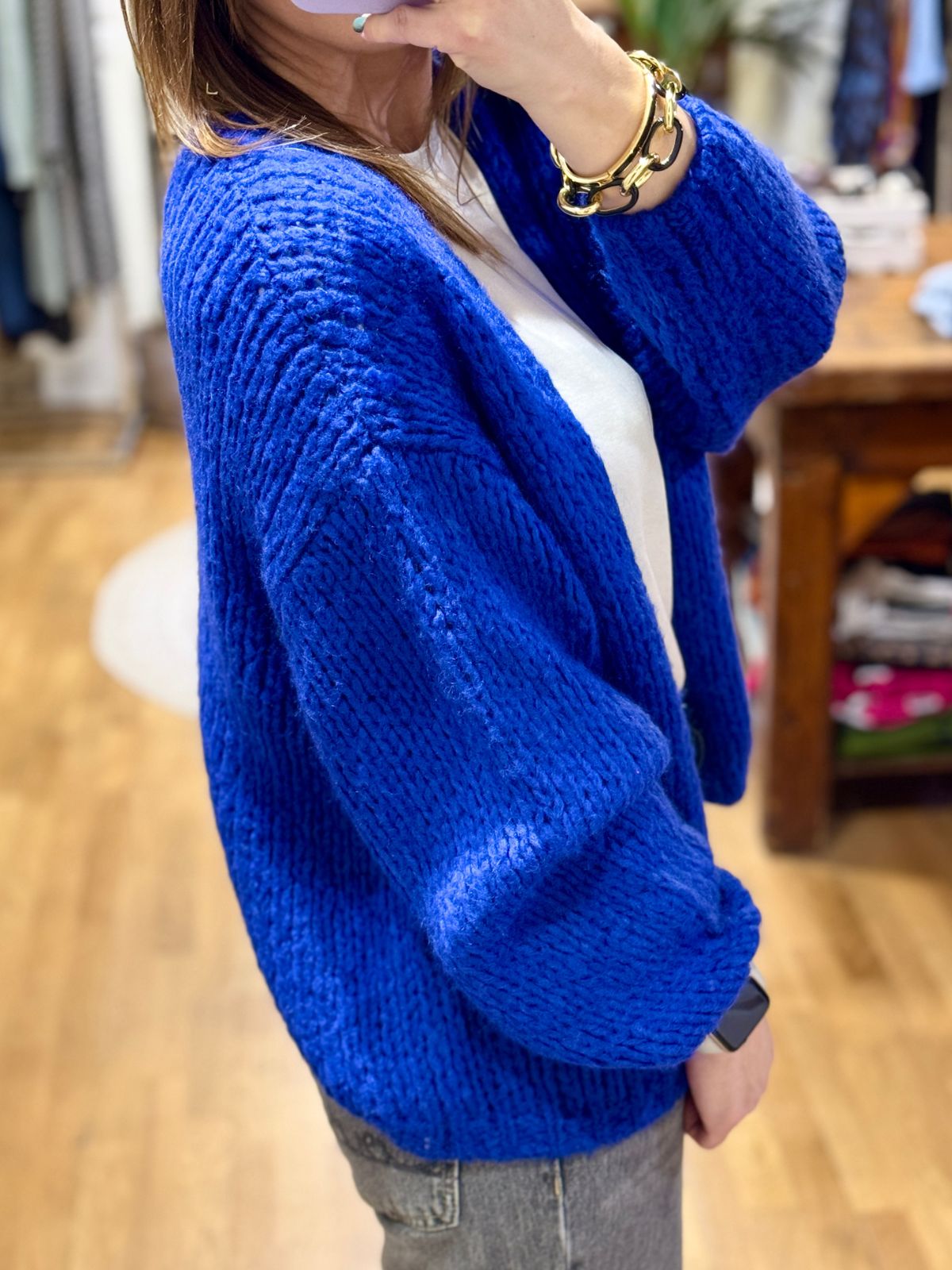 Cardigan blu elettrico