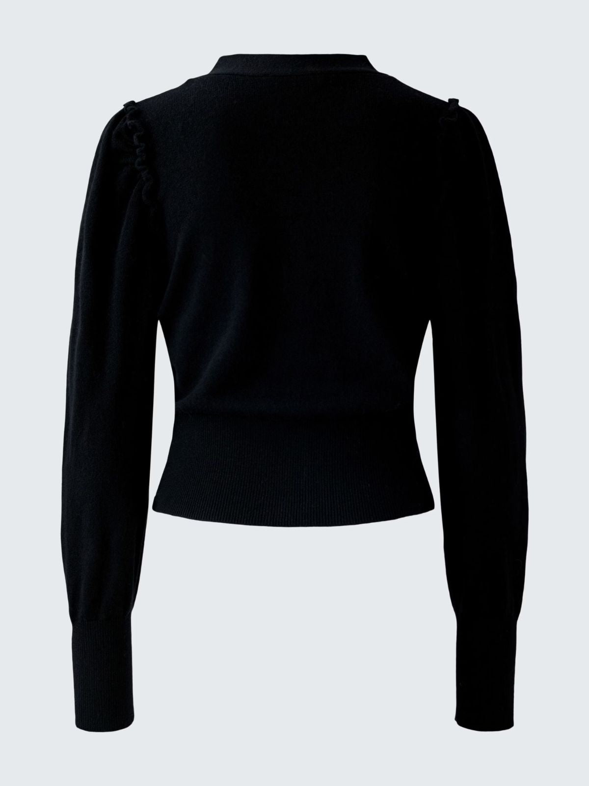 Cardigan nero misto cashmere