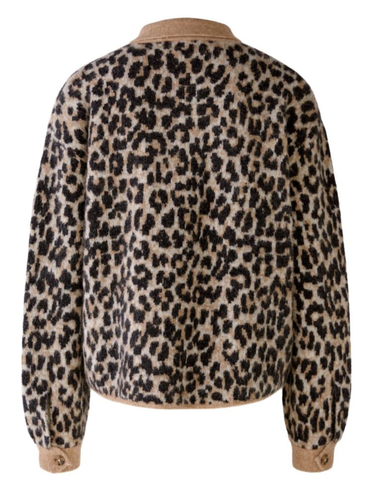 Cardigan in lana e alpaca animalier