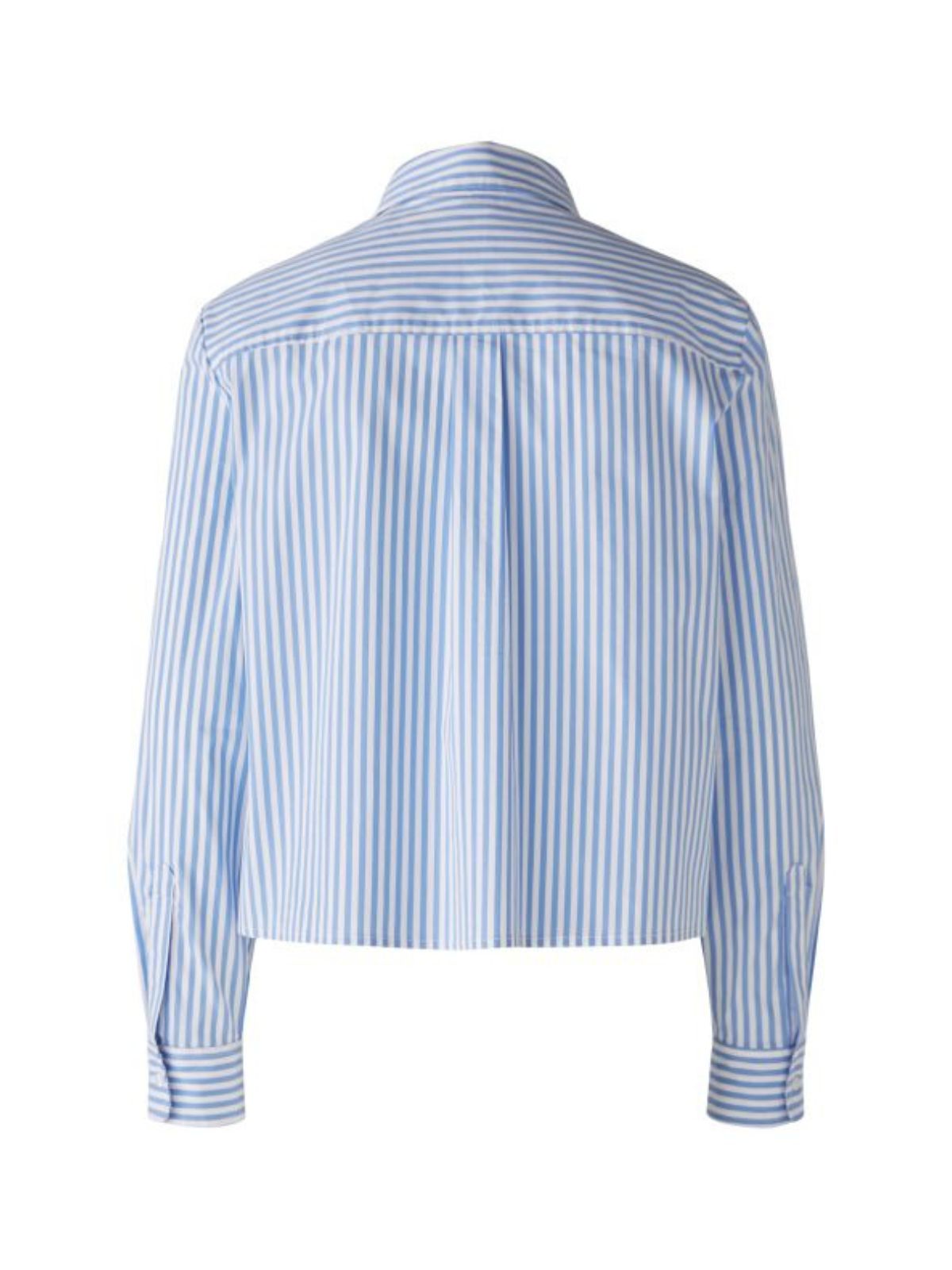 Camicia a righe azzurre crop