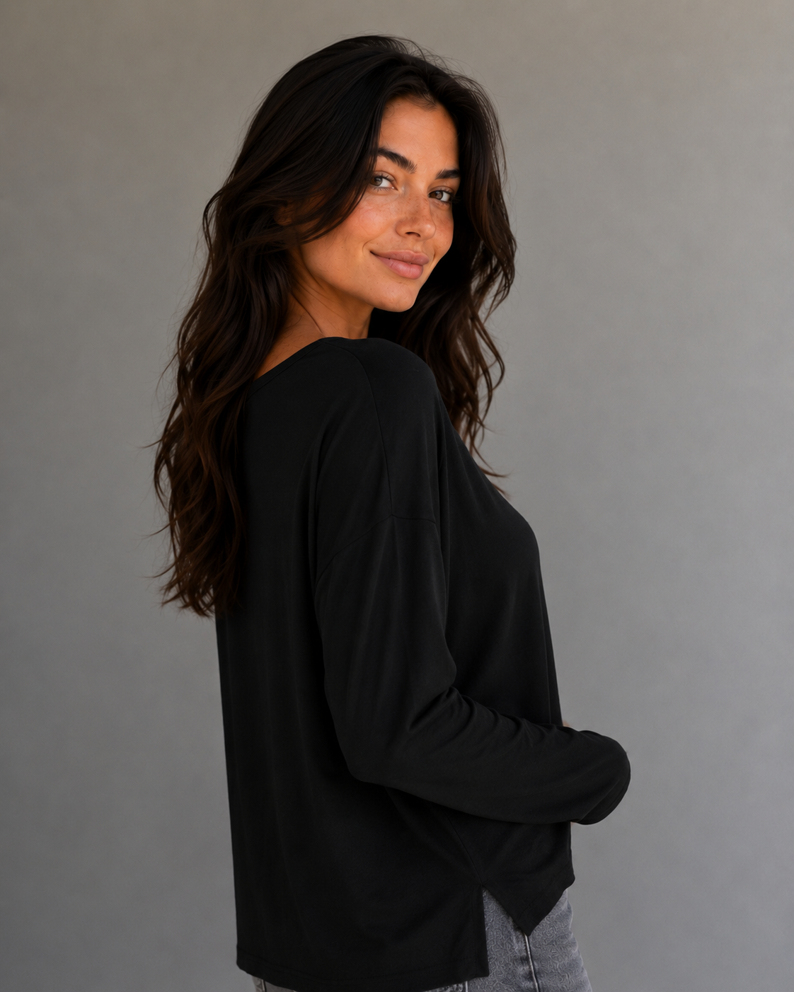 Maglia in viscosa nera